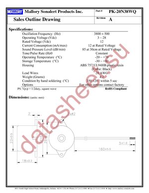 PK-20N38WQ datasheet  